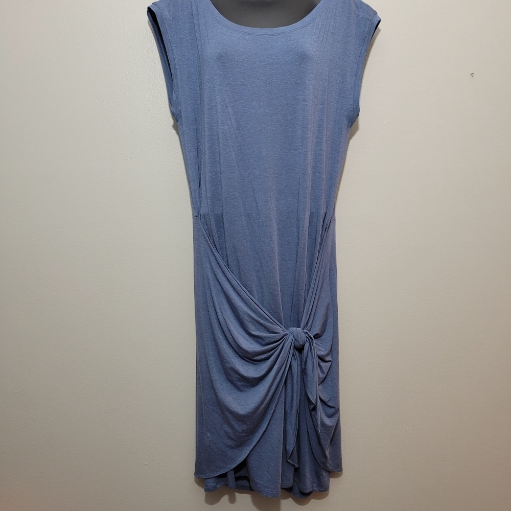 NWT PrAna Black Dress Foundation Tie Soft Cap Sleeves Tencel Modal Size L